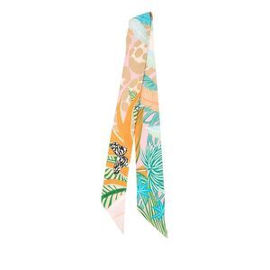 Hermès Jaguar Quetzal Silk Twilly Scarf